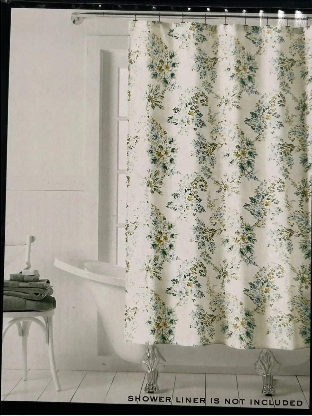 Ralph Lauren watercolor floral fabric shower curtain